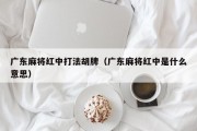 广东麻将红中打法胡牌（广东麻将红中是什么意思）