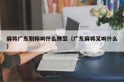麻将广东别称叫什么牌型（广东麻将又叫什么）