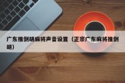 广东推倒胡麻将声音设置（正宗广东麻将推倒胡）
